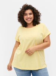 Kortärmad t-shirt i bomullsmix, Popcorn, Model