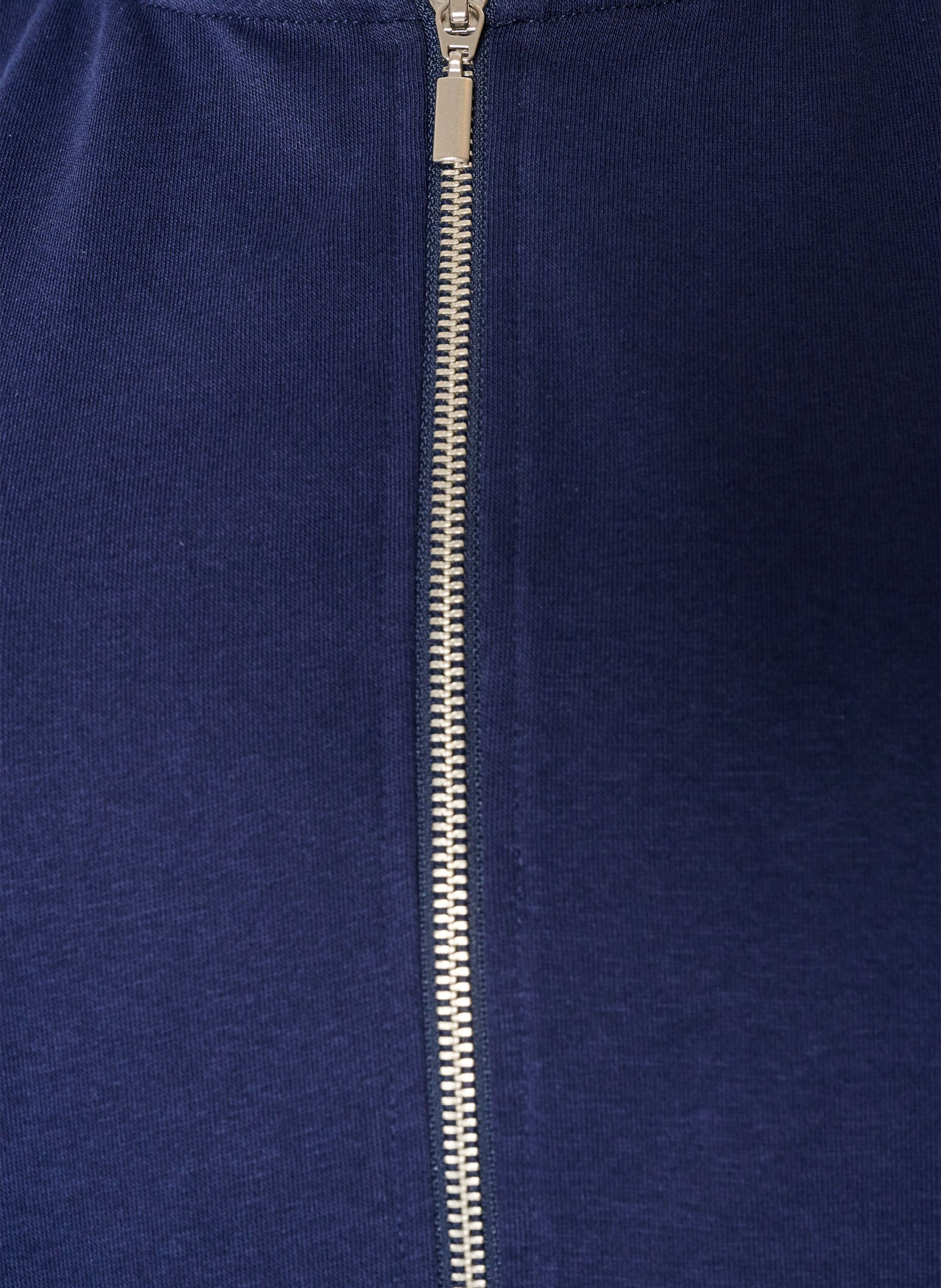ZizziKofta i sweatshirt material med huva och fickor, Bl&aring;, Packshot image number 2