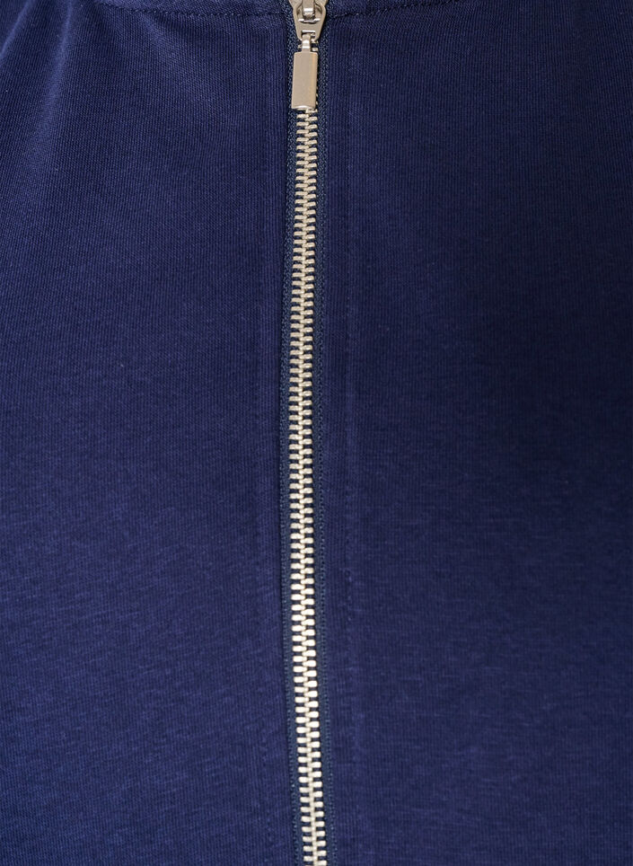 Kofta i sweatshirt material med huva och fickor, Bl&aring;, Packshot image number 2