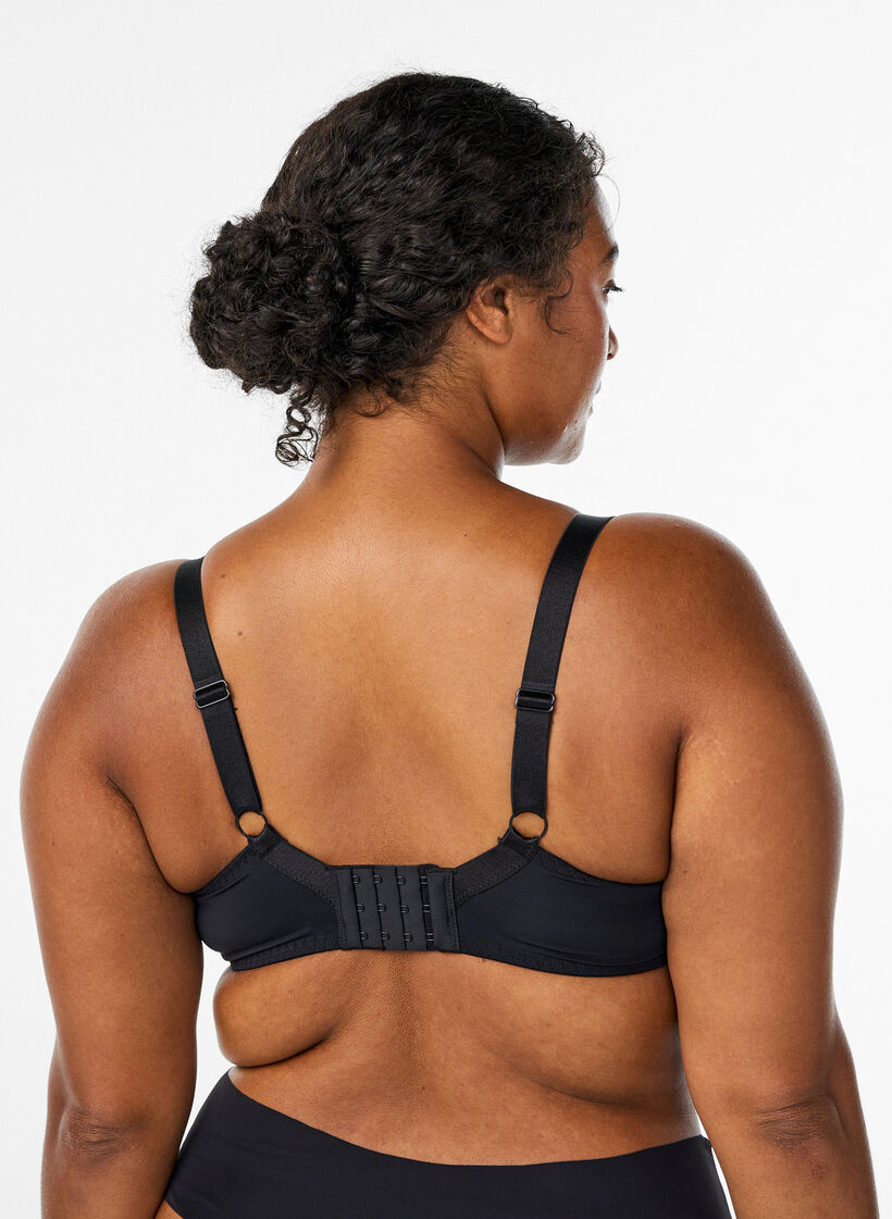 Vadderad spets-BH med bygel, Svart, Model image number 2
