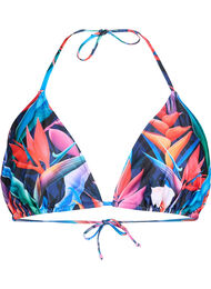 Triangel-bikinibehå med tryck, Bright Leaf