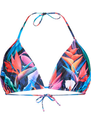 Triangel-bikinibehå med tryck, Bright Leaf, Packshot image number 0