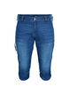 Caprijeans med smal passform och fickor, Bl&aring;, Packshot image number 0