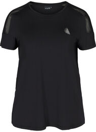 Tränings-t-shirt med mesh, Black