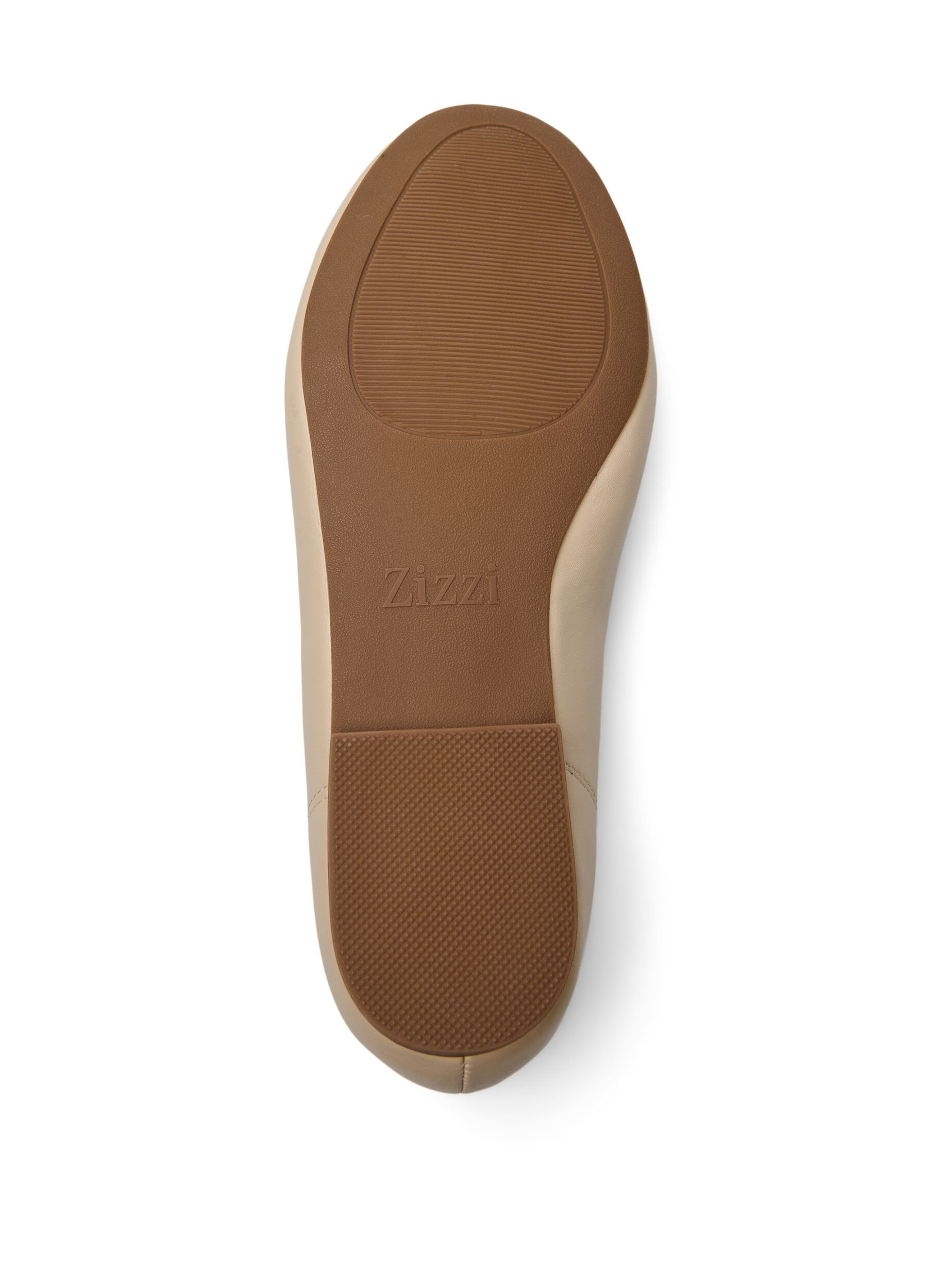 Zizzi Wide fit - Ballerinaskor med rosett, Beige, Packshot image number 4