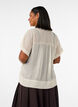 Blus i seersucker med v-ringning, Beige, Model image number 2