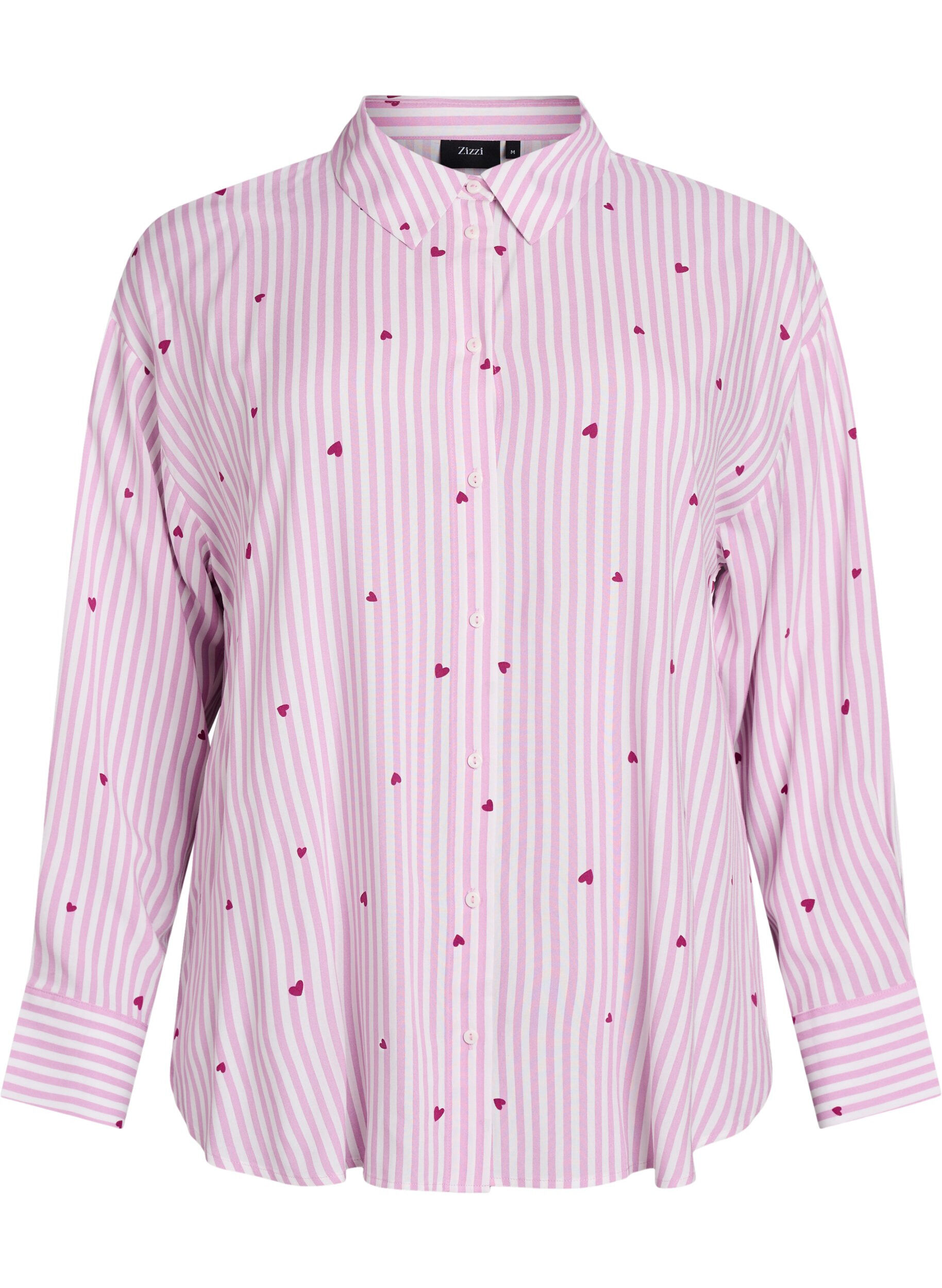 ZizziNattlinne med r&auml;nder och hj&auml;rtan, Rosa, Packshot image number 0