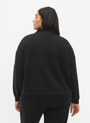 Sweatshirt i modalblandning hög hals, Black, Model image number 1