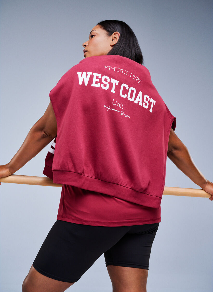 Enfärgad tränings-T-shirt, Röd, Image