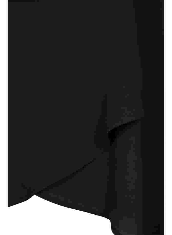 V-ringad blus med 3/4-ärmar, Black, Packshot image number 3