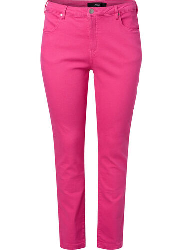 Emily jeans med normalhög midja och slim fit, Shock. Pink, Packshot image number 0