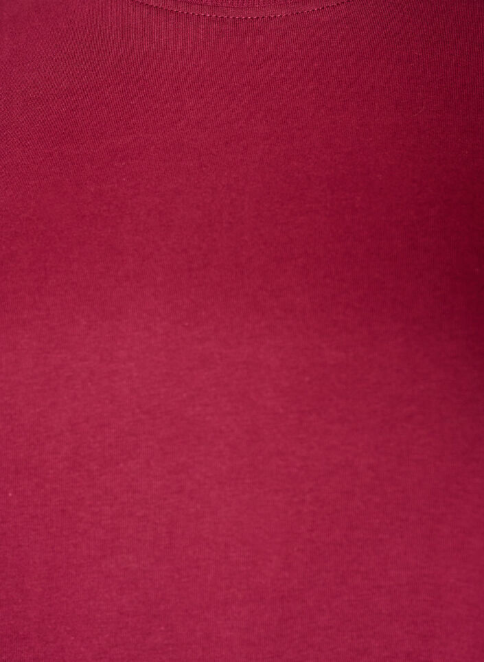 Enkel t-shirt i bomull med rund halsringning, R&ouml;d, Packshot image number 2