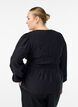 Blus med smock och l&aring;nga &auml;rmar, Svart, Model image number 2