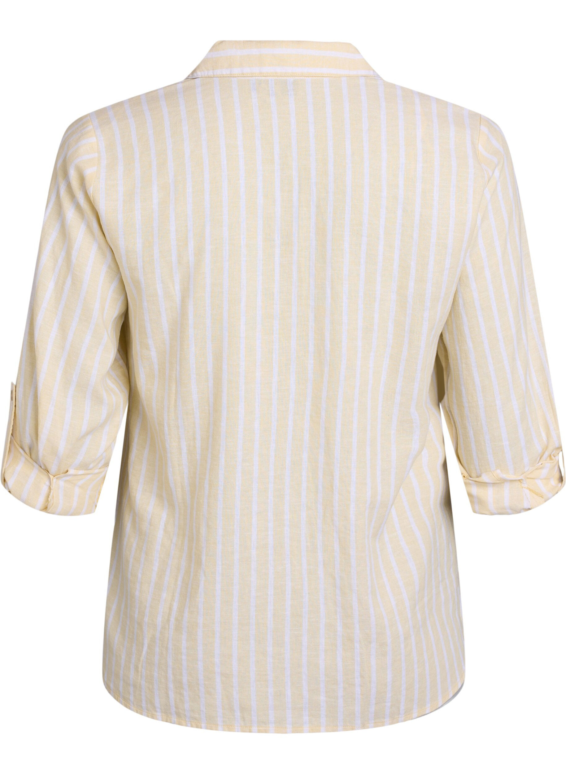 ZizziSkjorta i linne och viskos med 3/4-&auml;rmar, Beige, Packshot image number 1