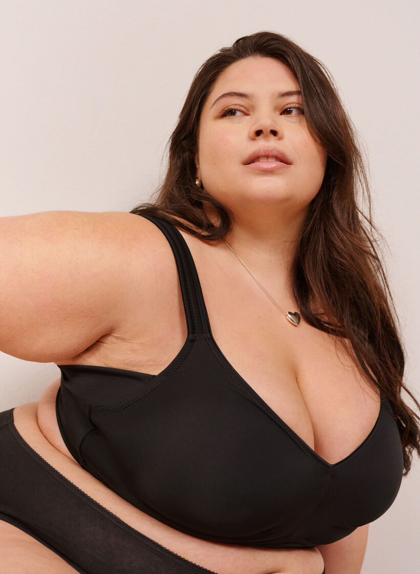 Bekv&auml;m bh med vadderade axelband, Svart, Image image number 0