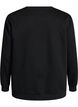 Sweatshirt med rosentryck och strass, Svart, Packshot image number 1