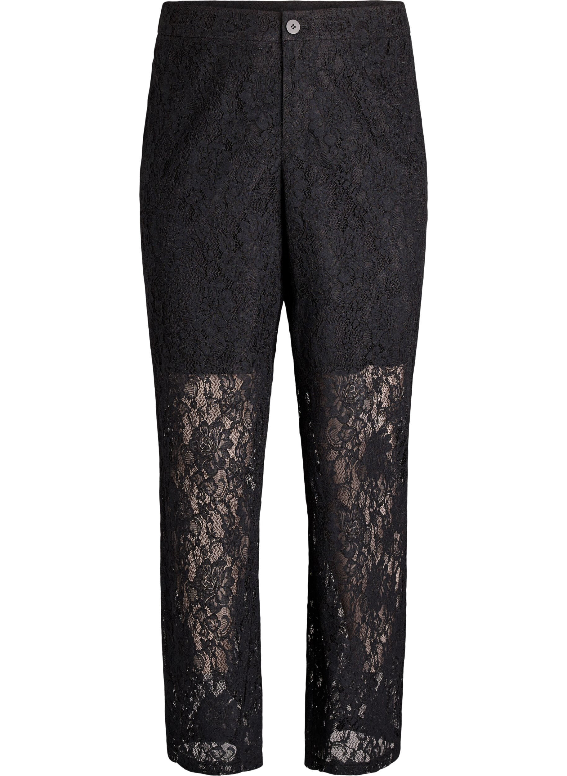 Byxor i spets med h&ouml;g midja