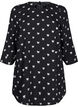 Tunika med rosetter och trekvartsärmar, Svart, Packshot image number 0