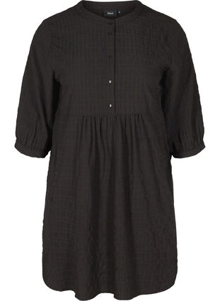 Skjorttunika med 3/4-ärmar, Black, Packshot image number 0