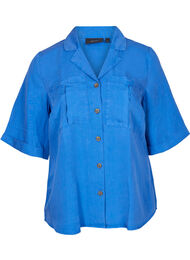 Kortärmad skjorta med bröstfickor, Dazzling Blue