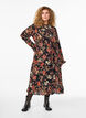 Midikl&auml;nning med blomm&ouml;nster och avtagbart knytsk&auml;rp, Svart, Model image number 0