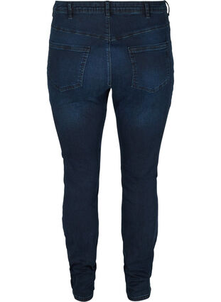 Amy jeans i super slim fit med hög midja, Dark blue denim, Packshot image number 1