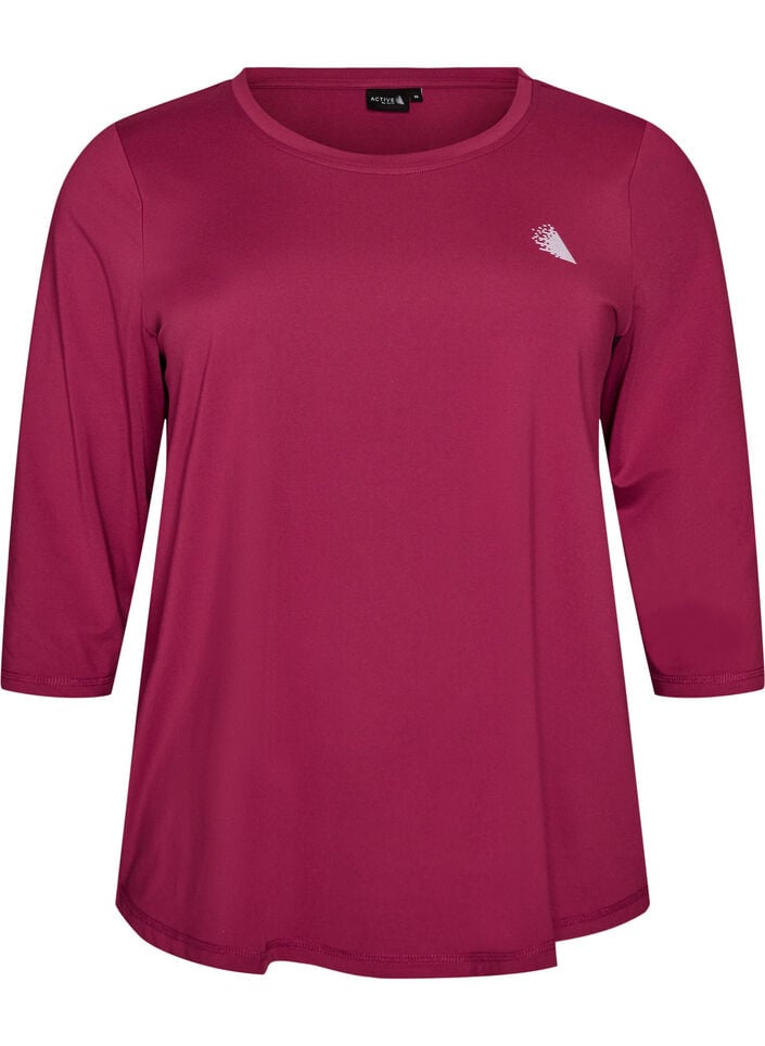 Tr&auml;ningstr&ouml;ja med 3/4 &auml;rmar, Rosa, Packshot image number 0