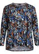 M&ouml;nstrad blus med l&aring;nga &auml;rmar, Bl&aring;, Packshot image number 0