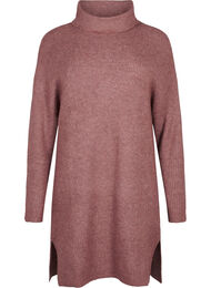 Stickad kl&auml;nning med polokrage, Rosa