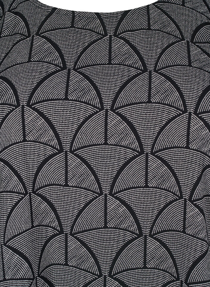 Kortärmad blus med tryck, Black Grey Graphic , Packshot image number 2