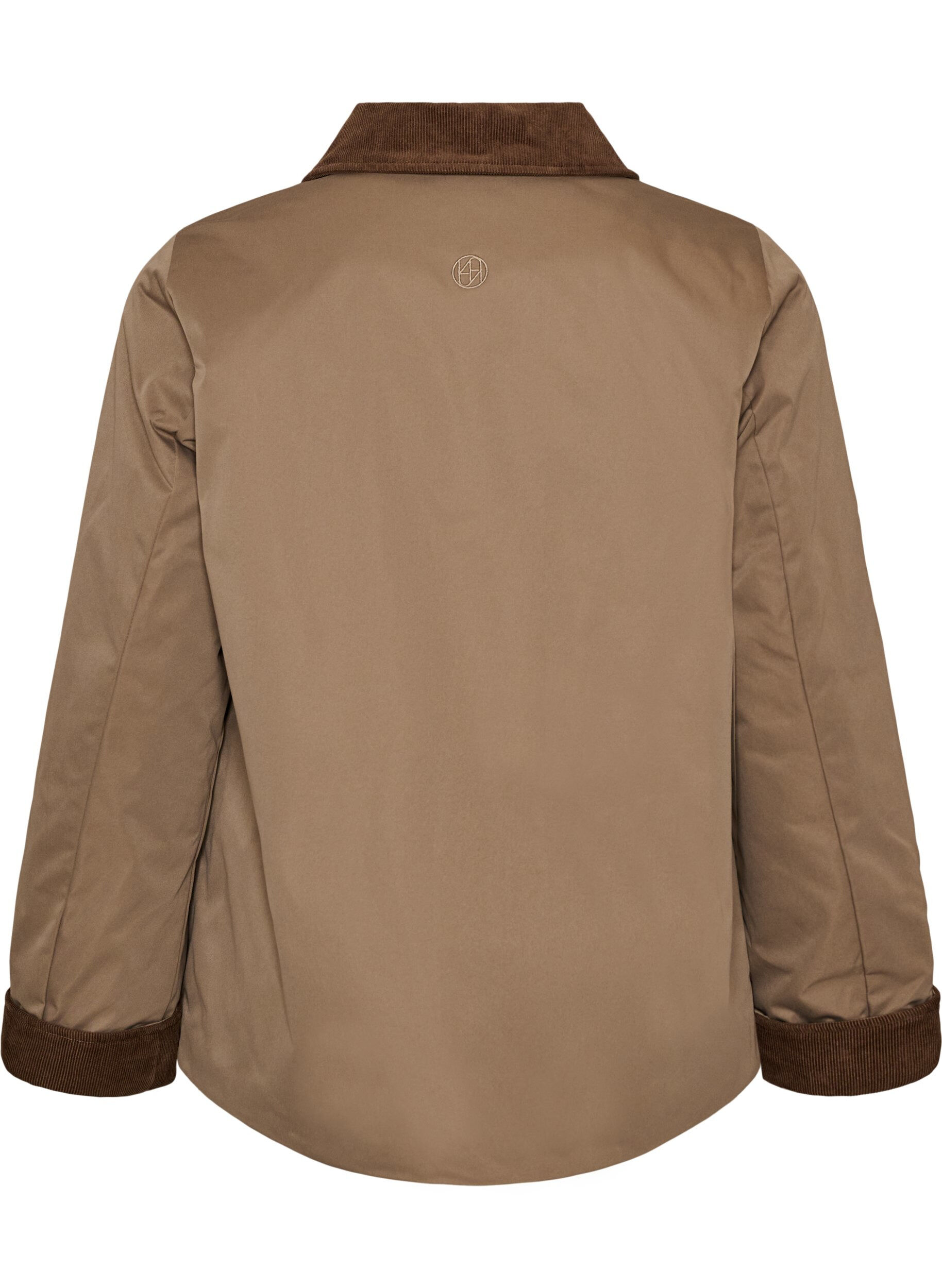 ZizziL&auml;tt vadderad jacka med manchesterkrage, Brun, Packshot image number 1