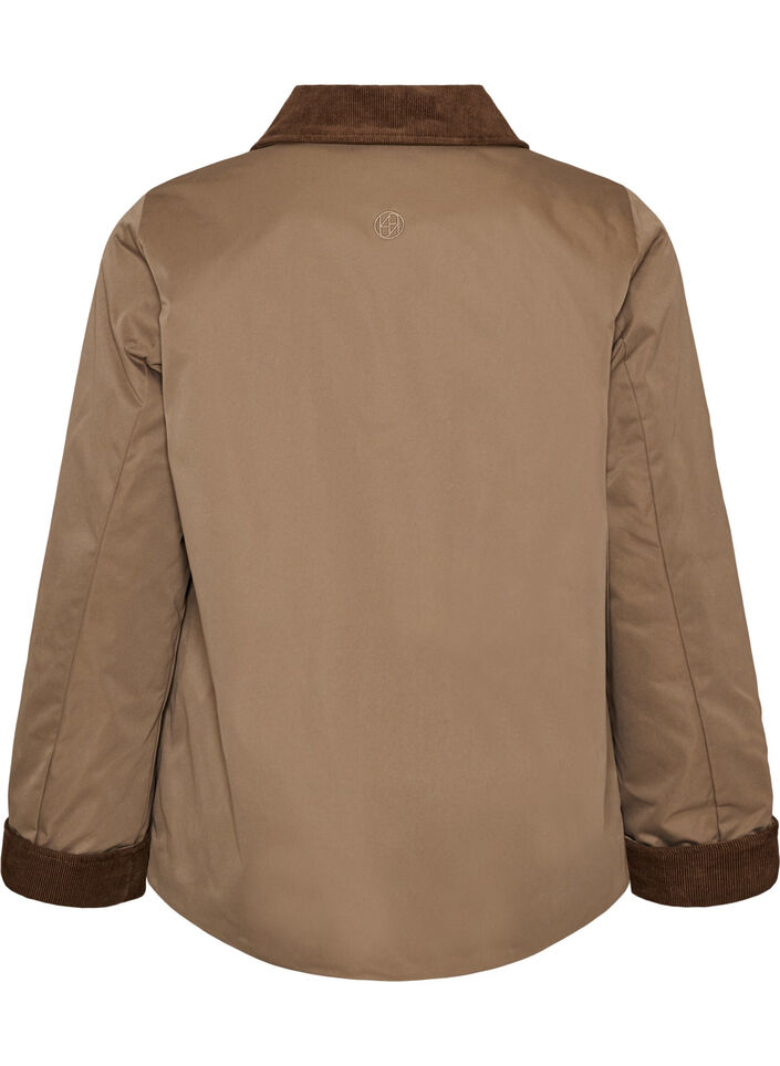 L&auml;tt vadderad jacka med manchesterkrage, Brun, Packshot image number 1