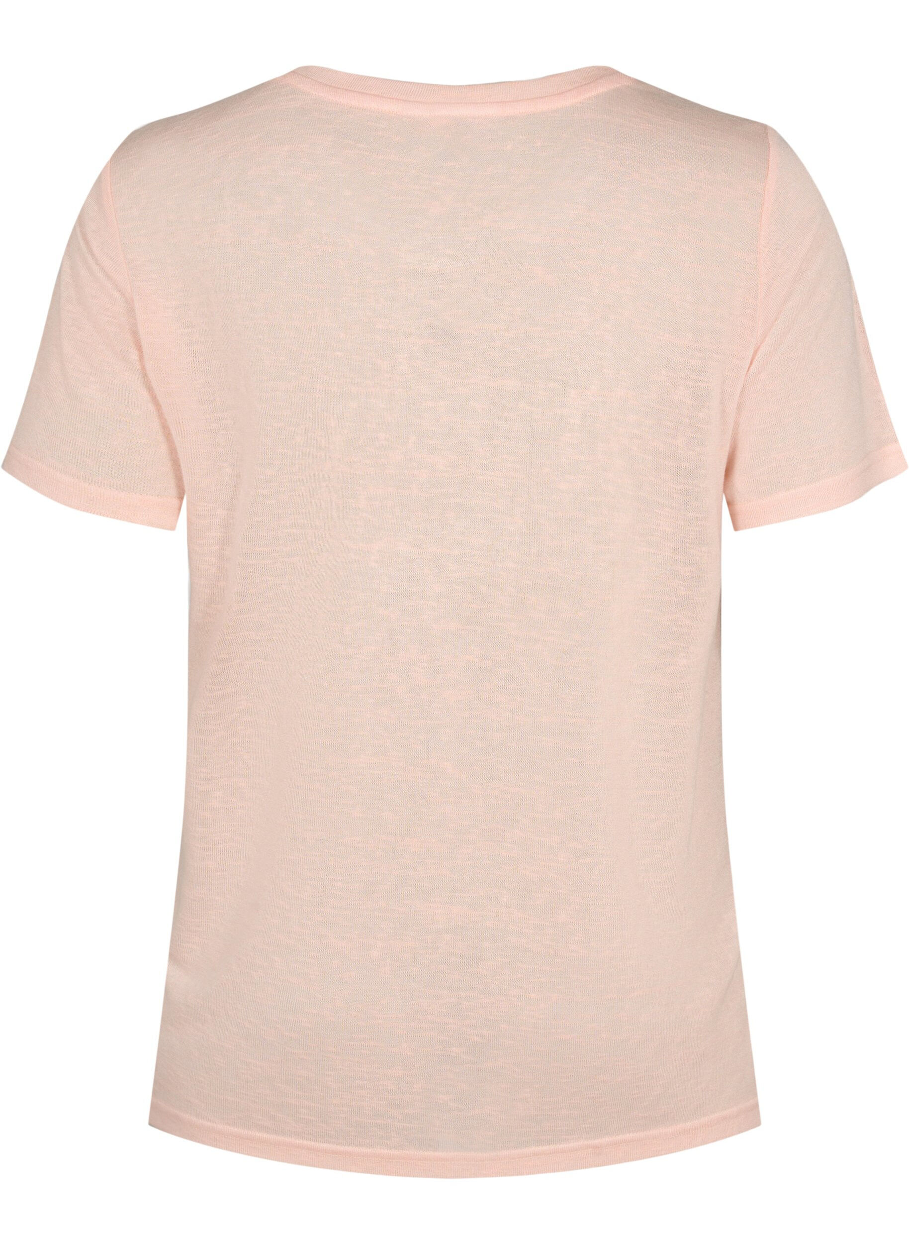 Zizzi T-shirt med nitar och rund halsringning, Pale Blush, Packshot image number 1