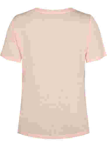 T-shirt med nitar och rund halsringning, Pale Blush, Packshot image number 1