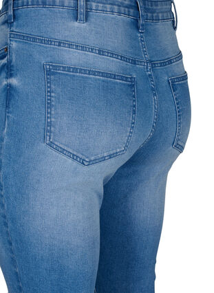 Amy jeans med supersmal passform och rippade detaljer, Blue denim, Packshot image number 4