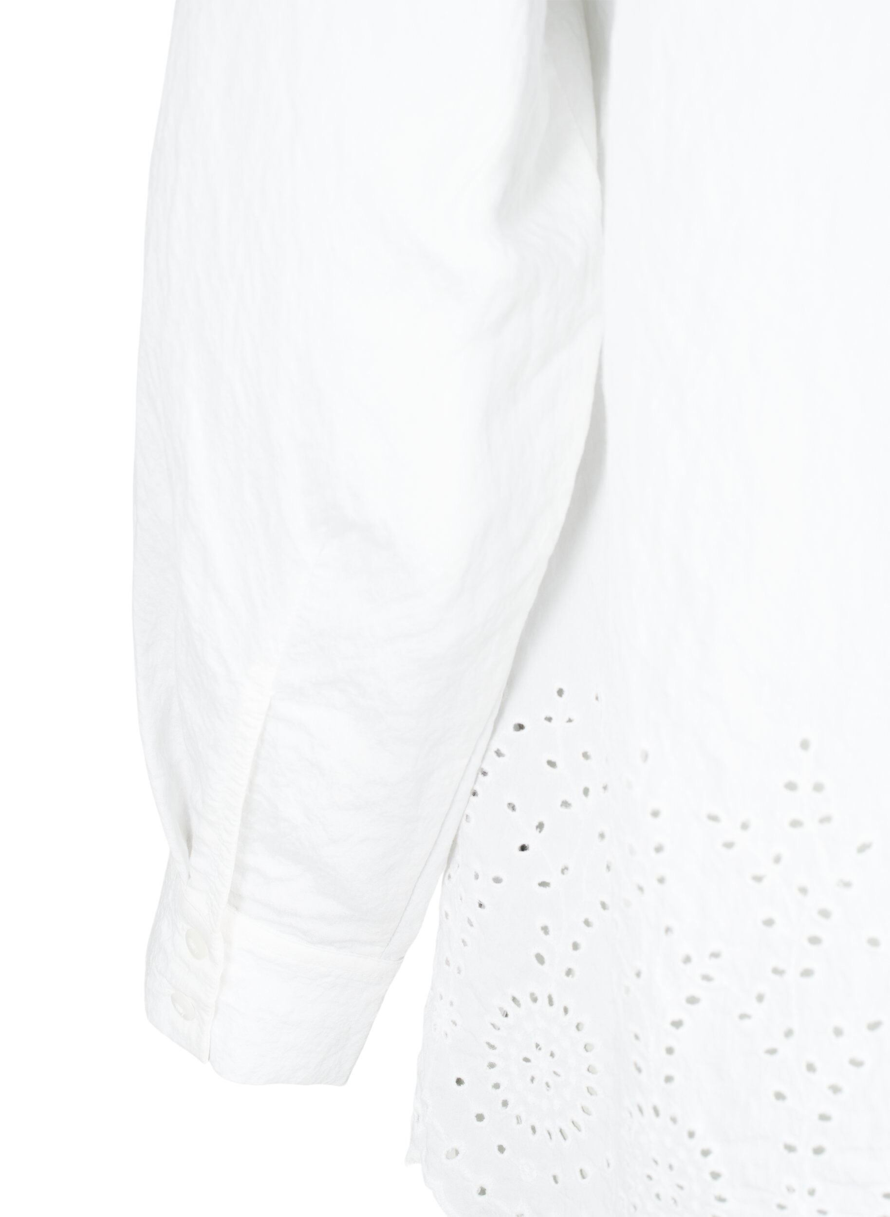 Zizzi Viskosskjorta med Broderie anglaise, Bright White, Packshot image number 3