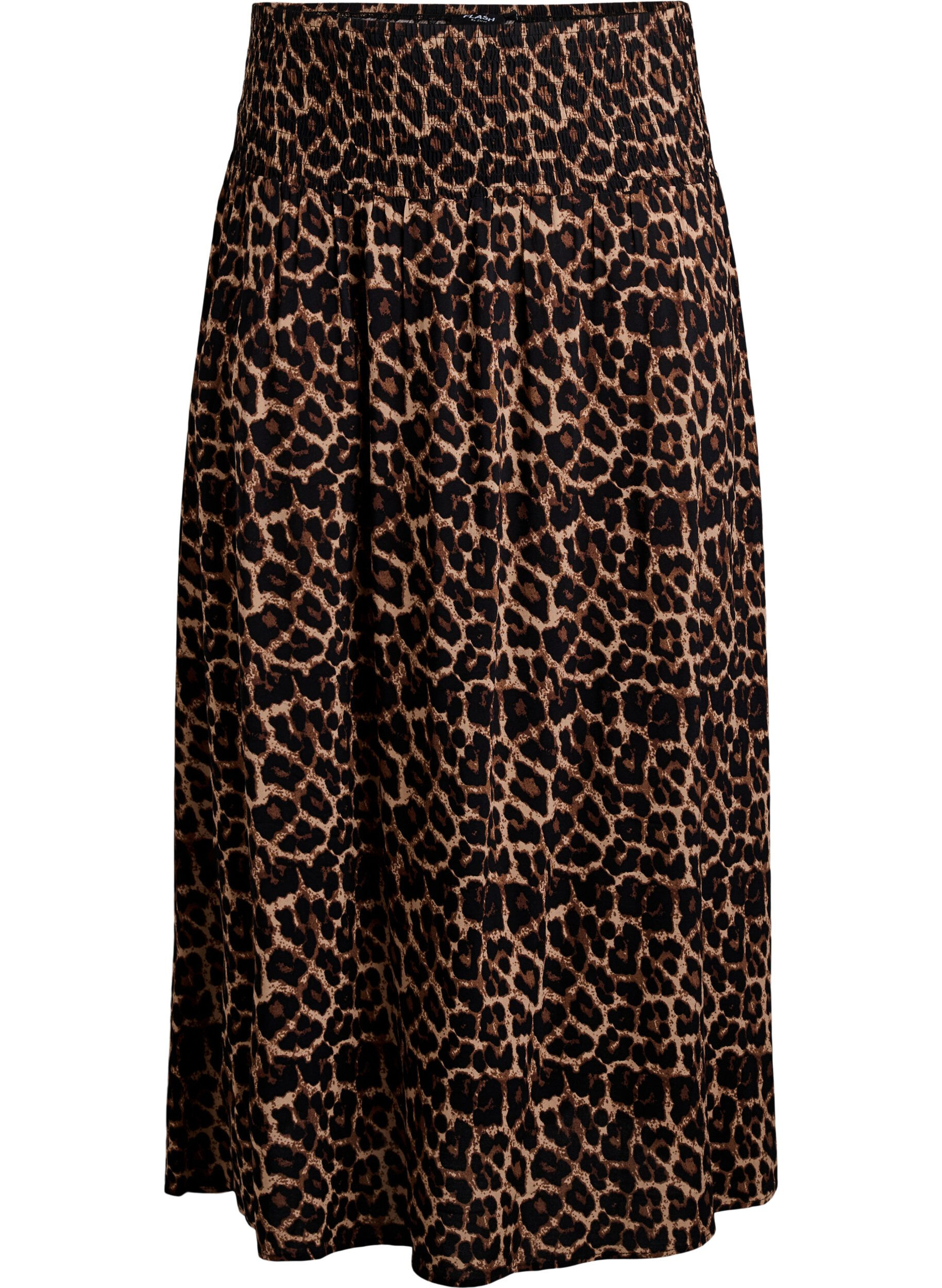 ZizziMaxikjol i viskos med smock, Brun, Packshot image number 0