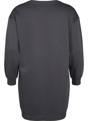 Sweatshirtklänning med broderade detaljer, Dark Grey, Packshot image number 1