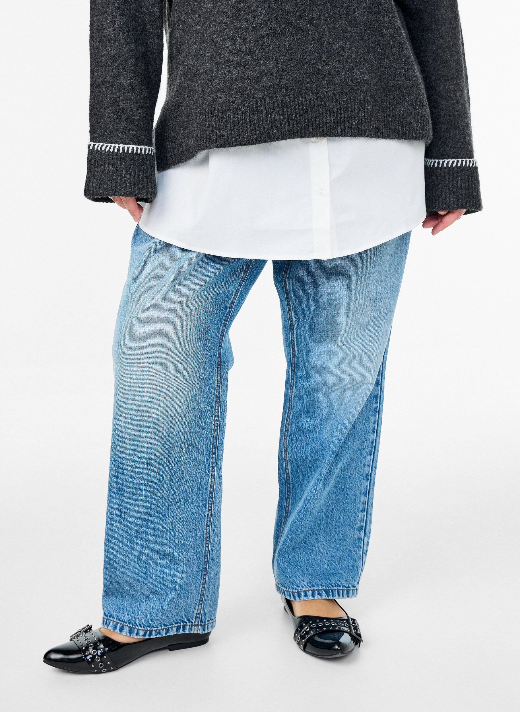 Skjortf&ouml;rl&auml;ngare i 100% bomull, Vit, Model