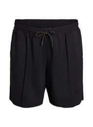 Shorts med h&ouml;g midja och randiga detaljer, Svart