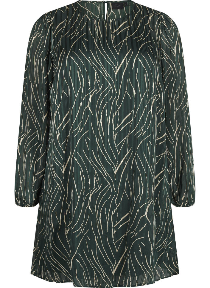 Kort, mönstrad klänning med rund halsringning, Scarab Safari AOP, Packshot image number 0