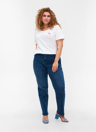 T-shirt med tryck, White Flamingo, Model image number 2