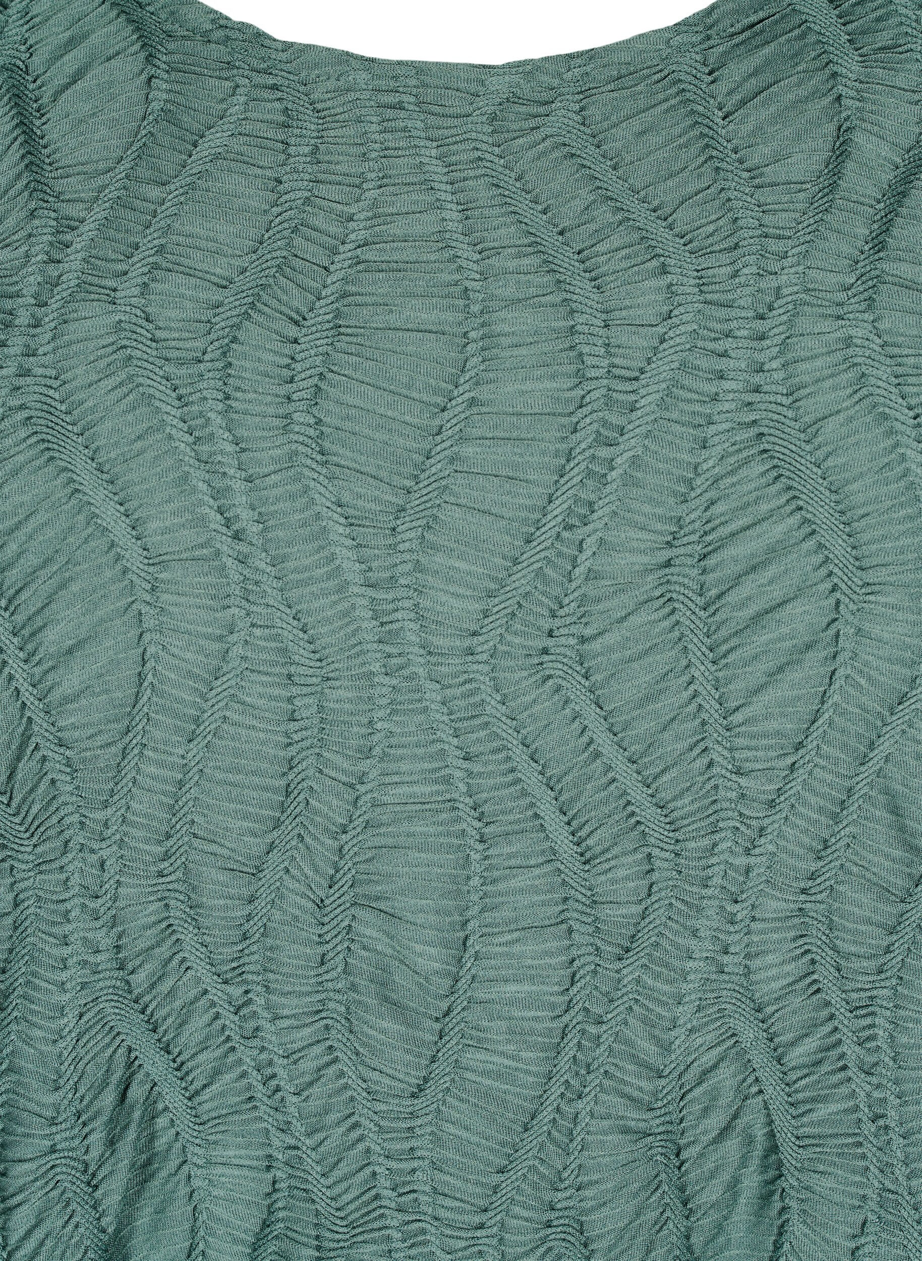 Zizzi Kort kl&auml;nning med struktur och 3/4-&auml;rmar, Gr&ouml;n, Packshot image number 2