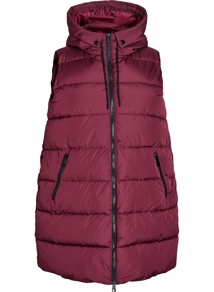 L&aring;ng v&auml;st med huva och fickor, R&ouml;d, Packshot image number 0