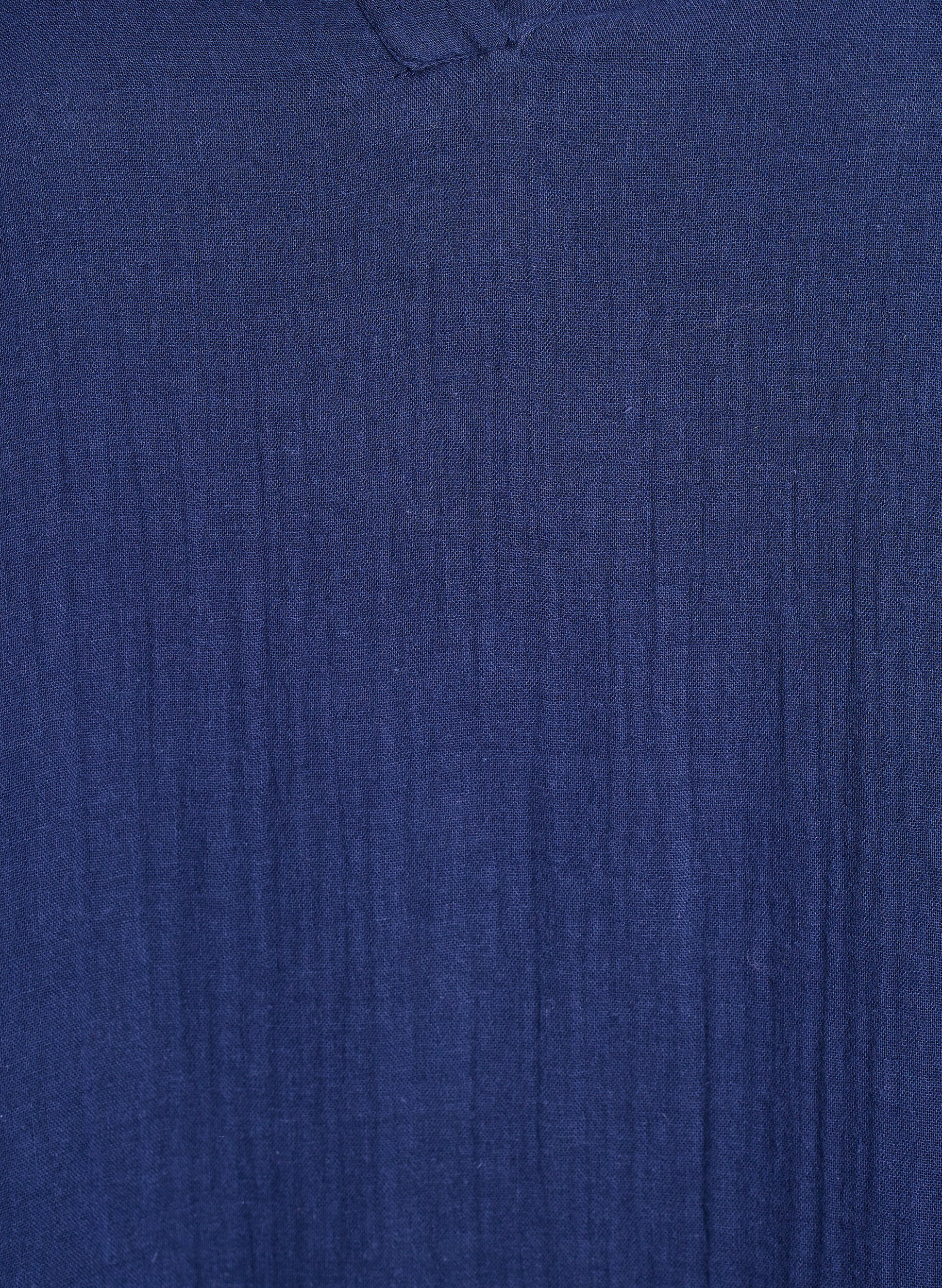 ZizziKort a-linjeformad kl&auml;nning i bomullsmuslin, Bl&aring;, Packshot image number 2