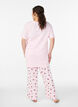 Pyjamasbyxor i mjuk jersey med h&ouml;g midja och fruktm&ouml;nster, Rosa, Model image number 1