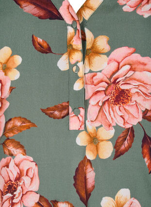 Långärmad viskosblus med blommigt mönster, Flower AOP, Packshot image number 2