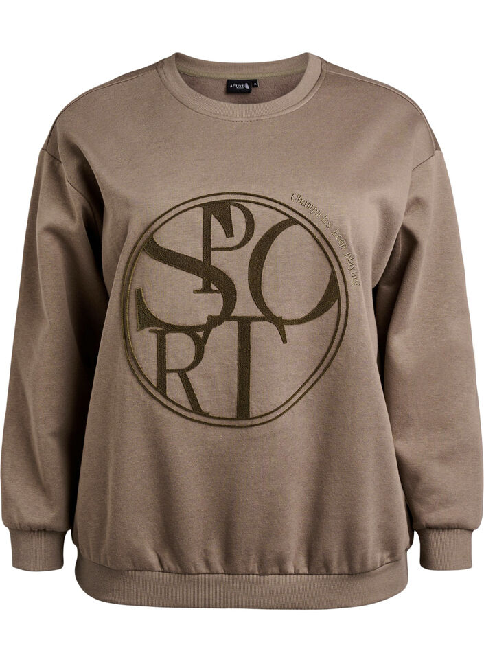 Sweatshirt med motiv, Walnut, Packshot image number 0