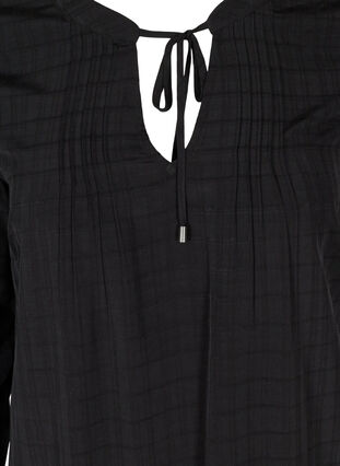 Långärmad tunika med knytdetalj, Black, Packshot image number 2