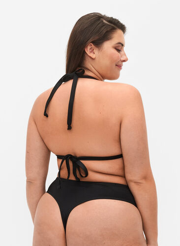 Enfärgad triangelformad bikini, Black, Model image number 1